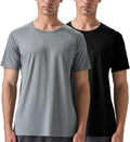 Men's 2 Pack Lightweight Crew Neck Athletic Running Short Sleeve T-Shirts Breathable Gym Workout Tee Shirts for Men