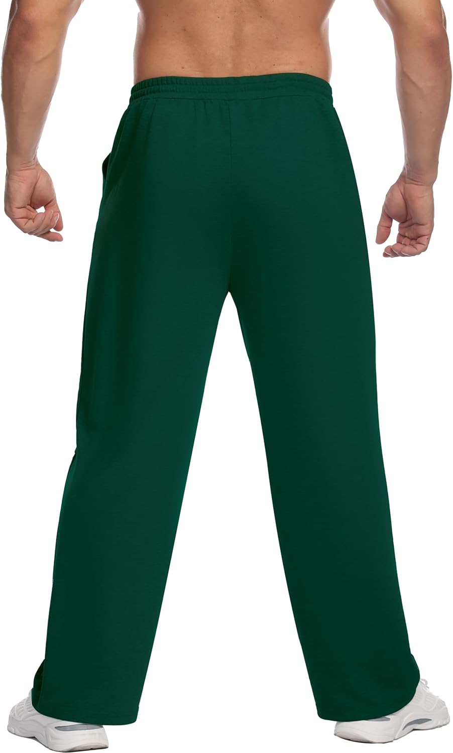 Men's Lightweight Sweatpants Open Bottom Sweat Pants for Men Straight Leg Gym Sweatpants Lounge Pants with Pockets