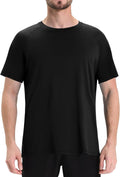 Workout Mens Shirts - Black Quick Dry Gym Short Sleeve Moisture Wicking T Shirts for Running Athletic Casual Work