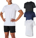 Men’s Workout Short Sleeve Athletic Gym T-Shirts 3 Pack Mens Dry Fit Running Shirt Moisture Wicking Active Crew Tees for Men