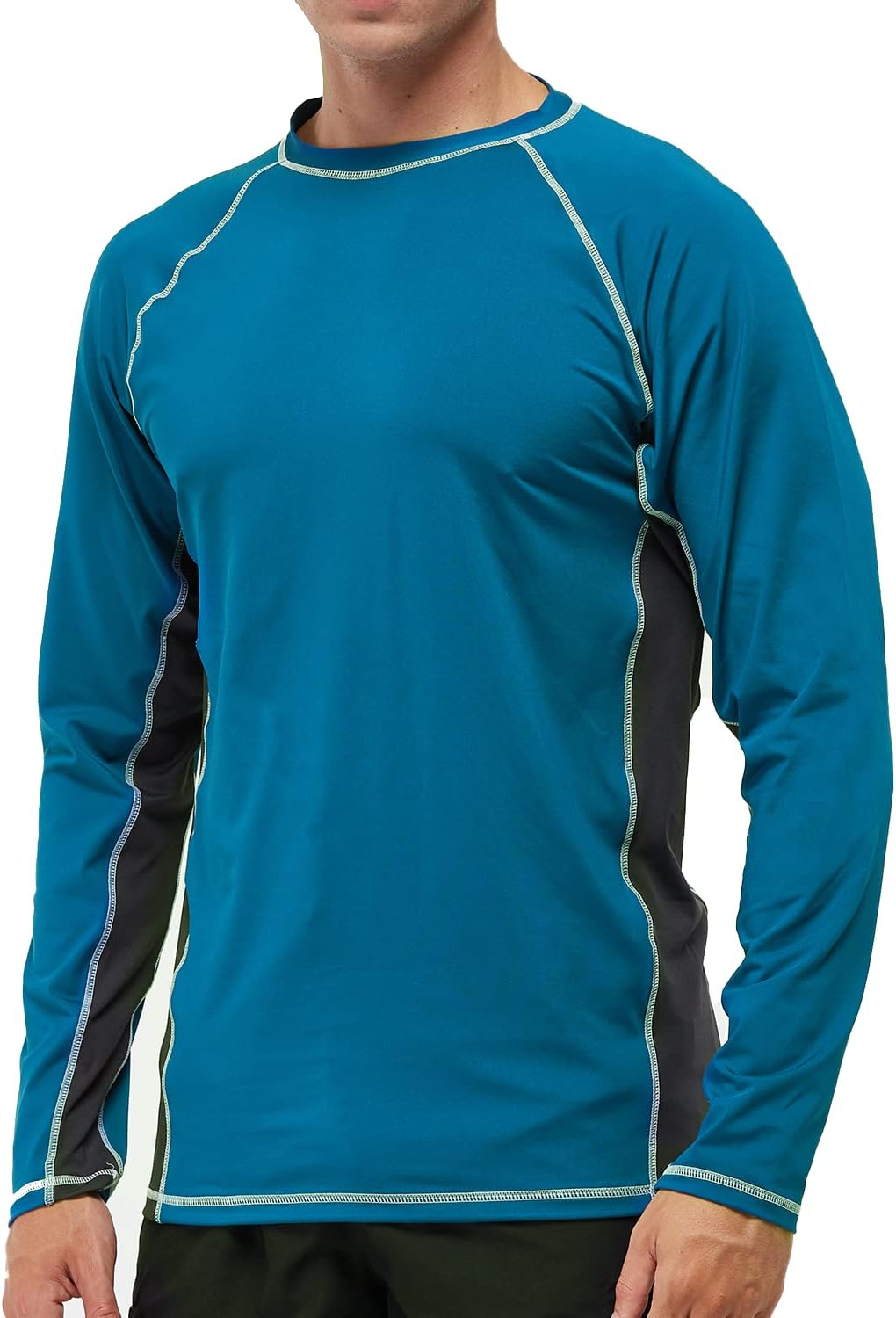 Rash Guard Men Swim Shirt Long Sleeves Diving Rash Vest Fit Top T-Shirt