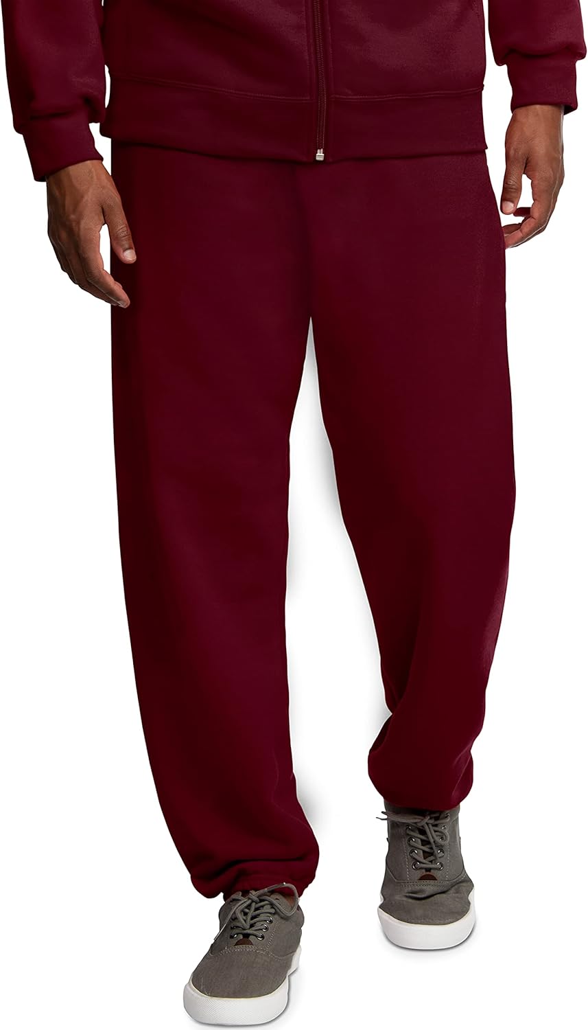 Fleece Elastic Bottom Sweatpants with Pockets, Relaxed Fit, Moisture Wicking, Breathable