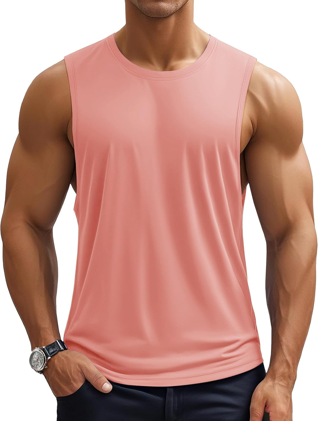 Men's Workout Tank Tops Quick Dry Lightweight Sleeveless Shirts Gym Bodybuilding Muscle Tee Shirt