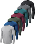 7 Pack Long Sleeve Shirts for Men UPF 50+ UV Sun Protection Quick Dry Moisture Wicking Workout Tee Shirts