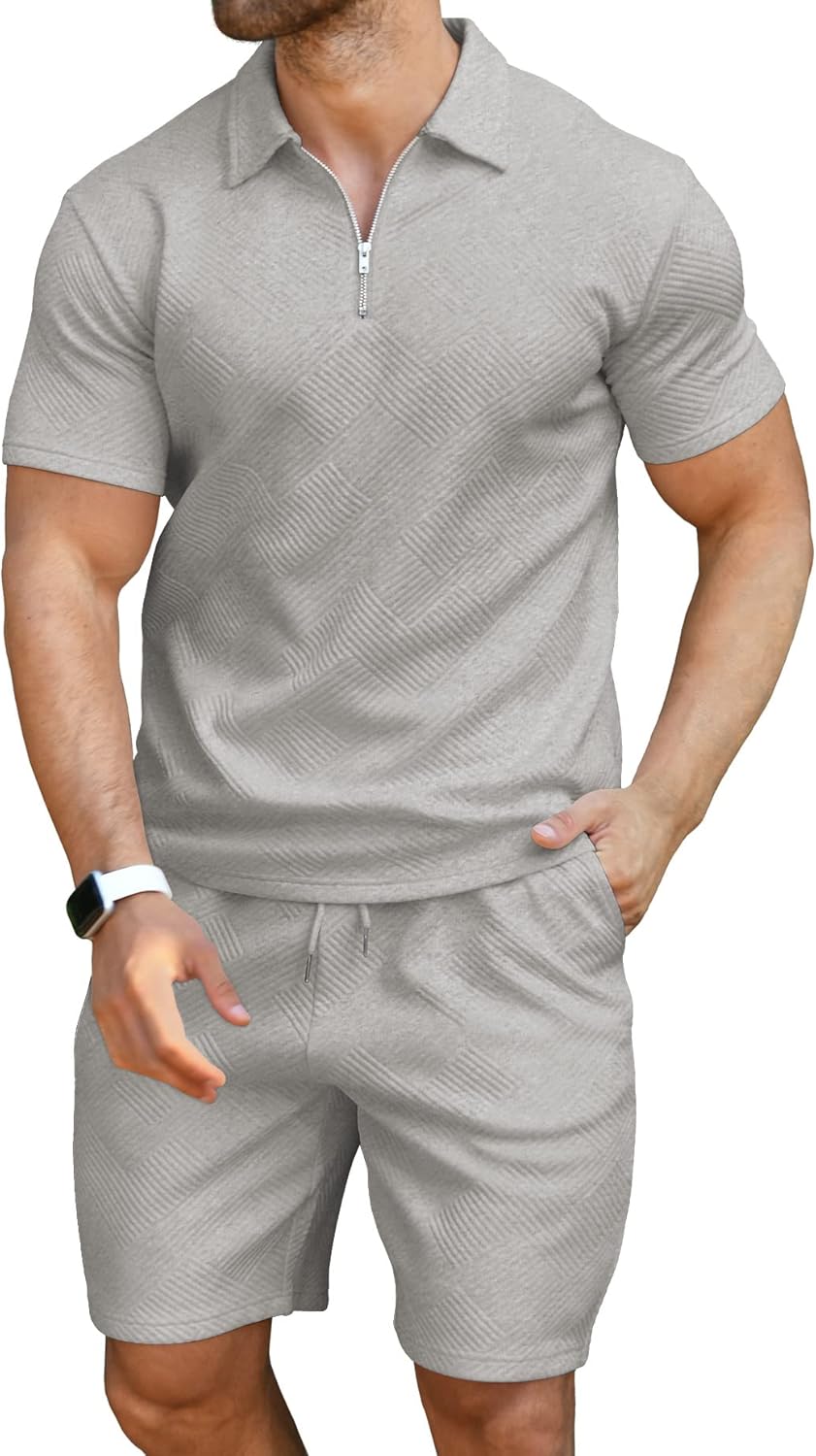 Men Polo Shirt and Shorts Set Summer Outfits Fashion Casual Short Sleeve Suit for Men 2 Piece Tracksuit