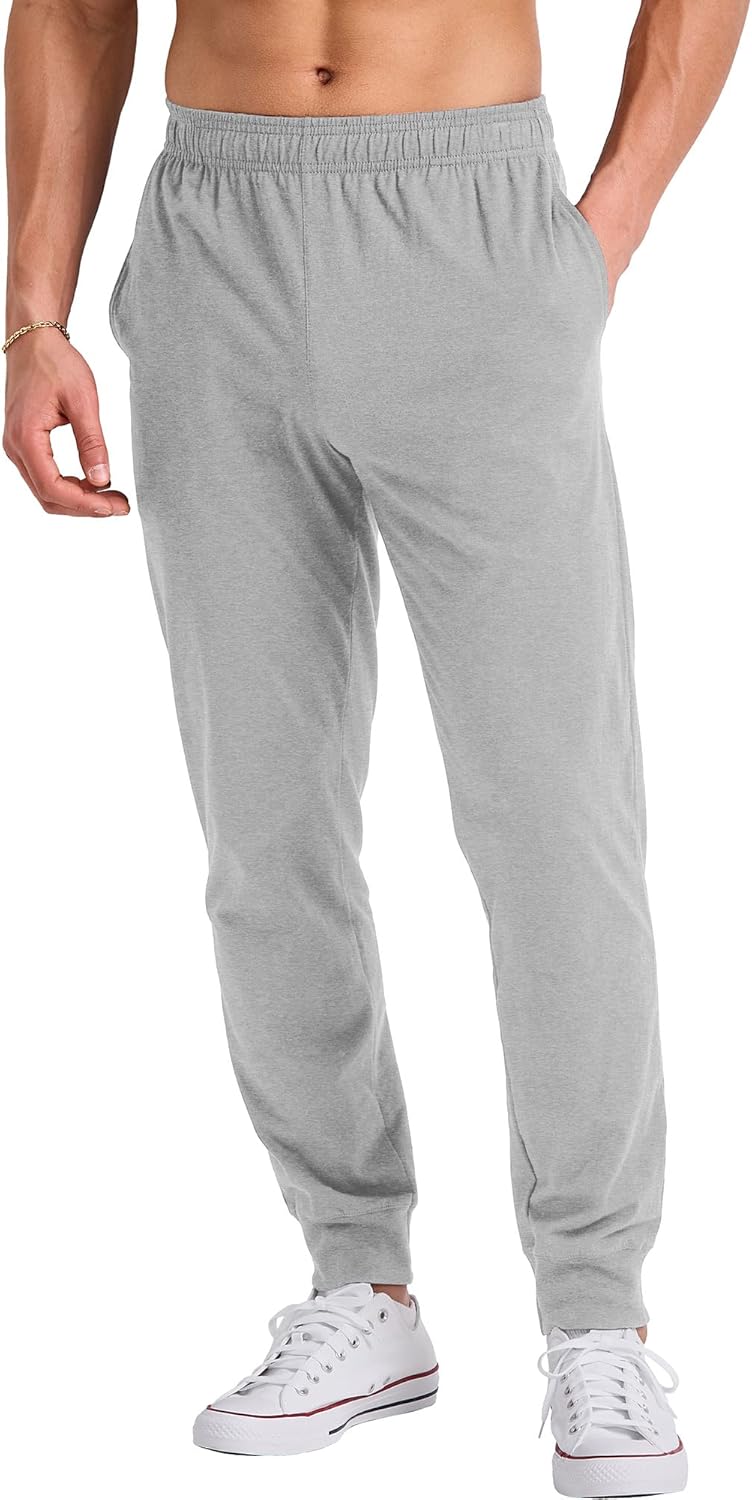 Cotton Joggers, Jersey Sweatpants for Men with Pockets, 30" Inseam