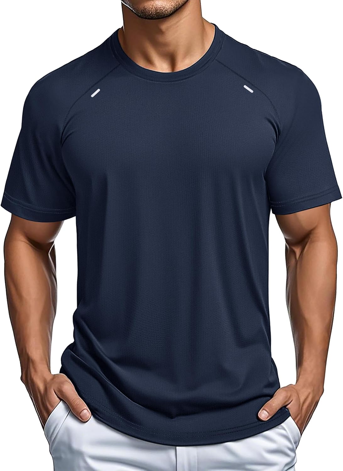 Men's Dry Fit Shirts Mesh Short Sleeve Athletic Lightweight Workout Performance Hiking Shirt