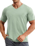 Mens Dry Fit V Neck T-Shirts Workout Soft Short Sleeve Moisture Wicking Running Athletic Gym Casual Tee Tops