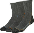 Men's Hiking Socks, Comfortable Cushioned Crew Socks, 3 Pairs