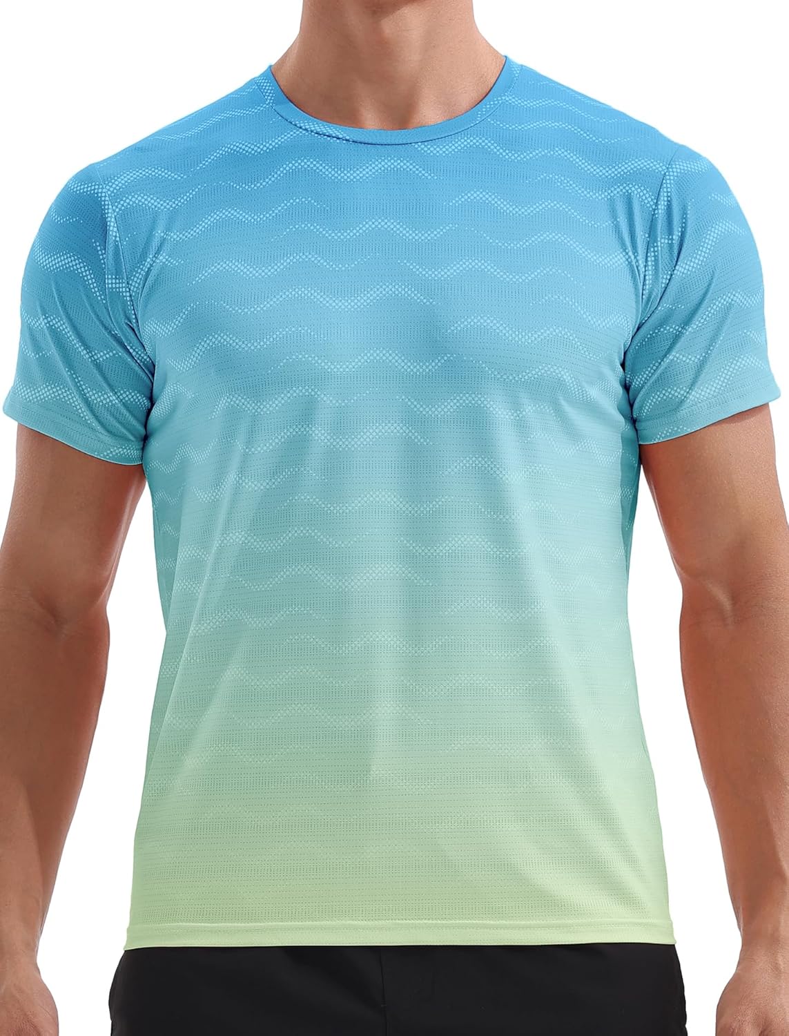 Men's Athletic T-Shirts Quick Dry Running Workout Shirts Short Sleeve Activewear Crew Neck Gym Tee Tops