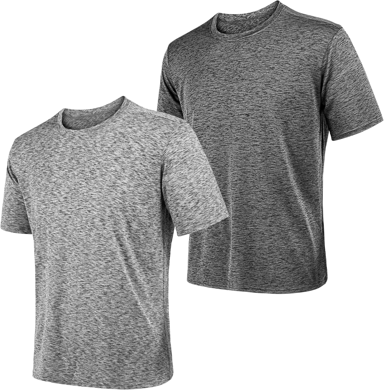2&5 Pack Men's Sports T Shirts,Crew Neck Breathable Quick-Dry Short Sleeve, Lightweight Tee for Athletic Running